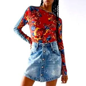 Free People long sleeved mashup top